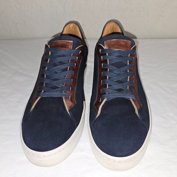 MAGNANNI Men’s Amadeo Navy Blue Suede Low Top Sneakers Size 11.5 M - Picture 1 of 11